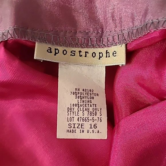 NWOT Apostrophe grey/fuschia full length skirt - Picture 7 of 8